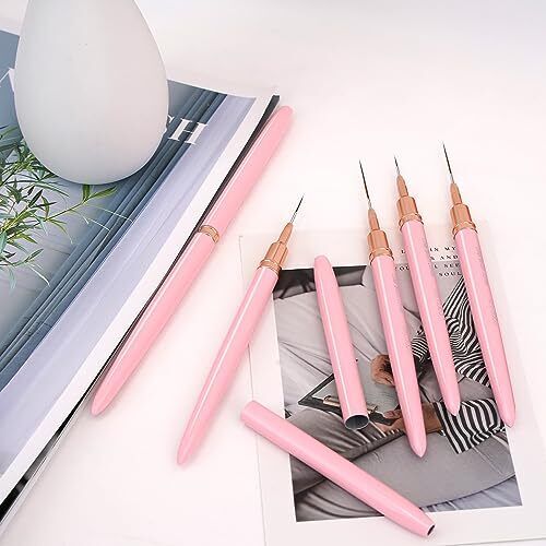 Lerpdaoo Nail Art Liner Brushes, 5Pcs Painting Nail Art Brush Set Nail Dottin... - Picture 5 of 6