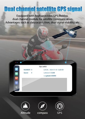 WHIXO Wireless Carplay Android Auto Moto Stereo, IPS HD Screen, Dual Camera - Picture 8 of 17