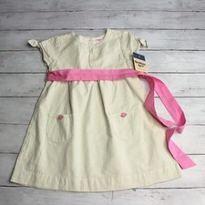 Oshkosh Vintage Girl's Dress Toddler Size 2T Pinstripe Seersucker Summer