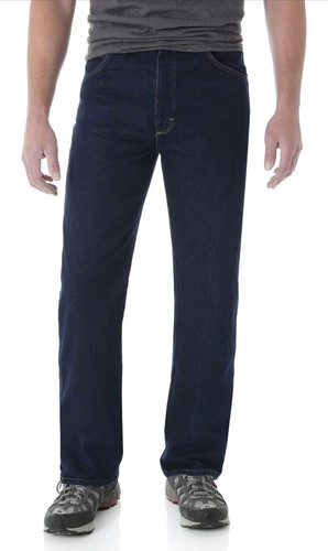 Wrangler Rugged Wear Mens Jeans Blue 34x32 Classic Fit Dark Wash Denim - Picture 5 of 8
