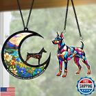 2 Pack 6" Doberman Pinscher Memorial Gift, Acrylic Dog Suncatcher for Window