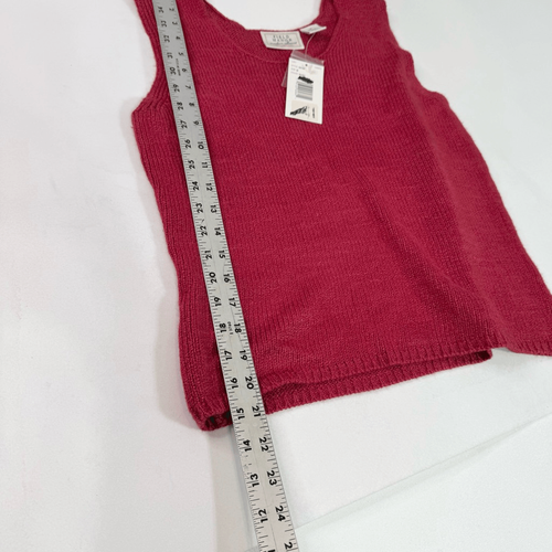 Field Manor Shirt Womens Medium Red Silk Blend Sleeveless Knit Sweater Classic - Picture 3 of 9