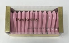 Vintage Retro Shower Curtain Hooks 12 Hard Plastic Pink Berkeley New Old Stock