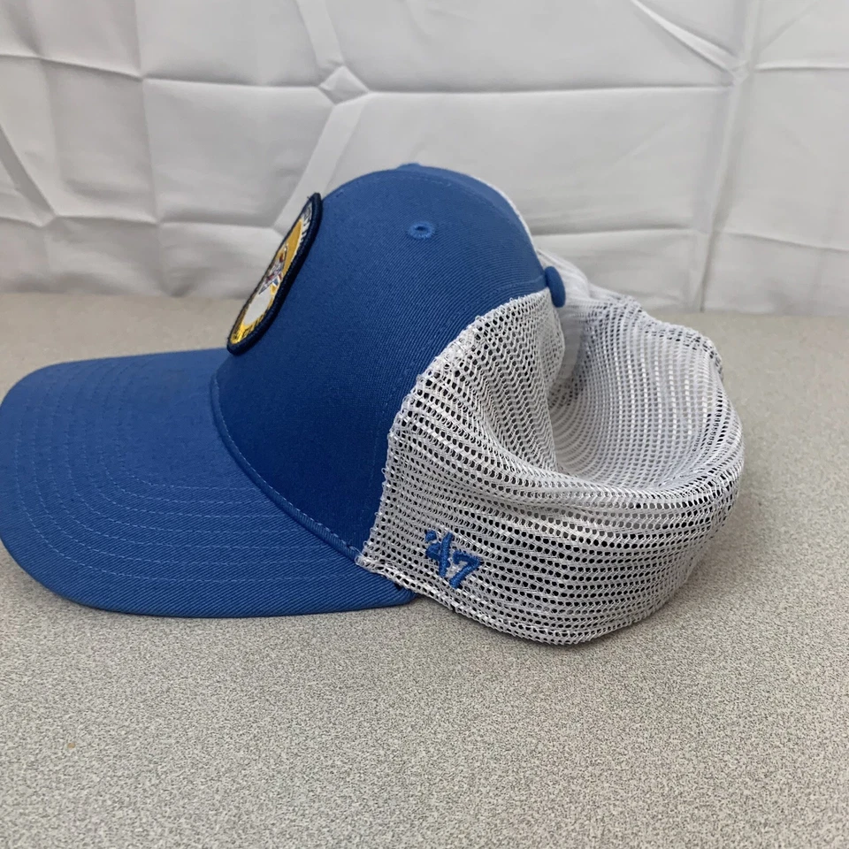 OKC Oklahoma City Thunder Snap Back Trucker Hat Cap Blue White Adjustable '47 - Image 3 of 4