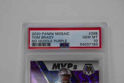 2020 Panini Mosaic #298 Tom Brady No Huddle Purple/50 🔥PSA 10 GEM MINT - Picture 5 of 8