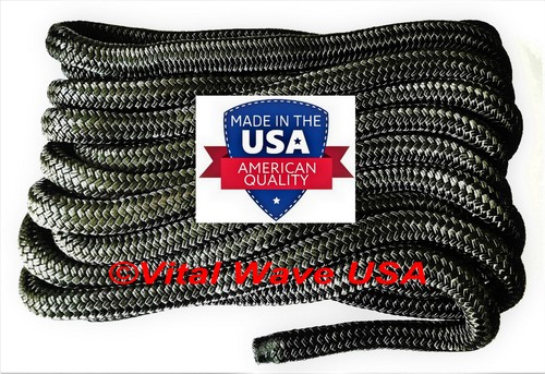 (4) USA Made Premium 5/8 in x 35 ft Black Nylon Boat Yacht Dock Line Marine Rope - Picture 3 of 12