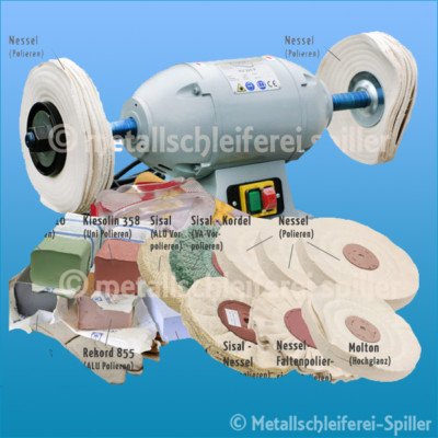 Prof. Poliermaschine Set 400V 750W ink. viel Zubehör