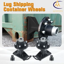 Pair of 6×5.5 Lug Superior Shipping Container Wheels Bolt-on Spindle Kit upgrade