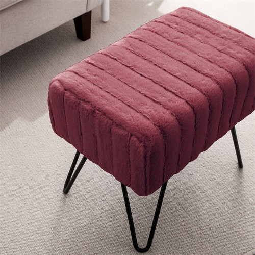 Super Soft Mink Faux Fur Ottoman Stylish Foot Rest & Vanity Bench Living Room - Picture 190 of 281