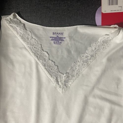 NWT Spanx Hide And Sleek V-Neck Lace Cami White Size XL - Picture 3 of 4