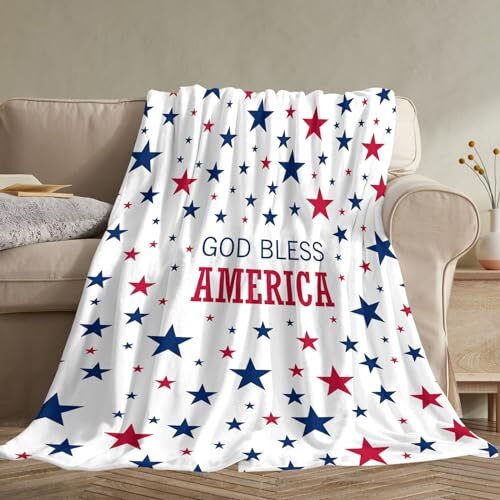 4th of July Blanket, Memorial Day Blanket, 4th of July Throw 60"x80" Color 3 - Picture 3 of 7