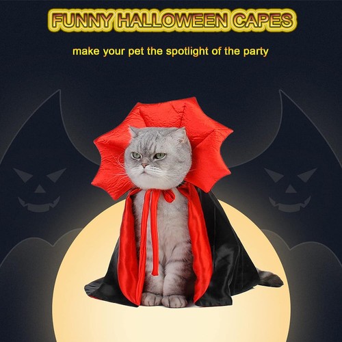 Halloween Hundekostüm Hund Vampir Teufel Kostüm Halloween Umhang Cape für Katze Hund - Bild 2 von 9