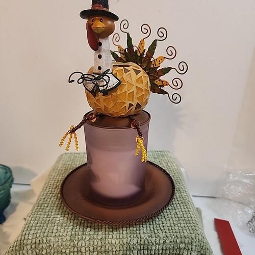 Home Interiors Türkei Metall Kerzenhalter & Schirm Topper Herbst Autumn Thanksgivin - Bild 11 von 12