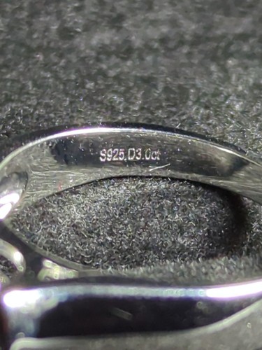 Anello Argento Sterling 925 Misura 9 3ct Diamante D VSSI Creato in Laboratorio Fascia Illusione Set - Foto 8 di 15