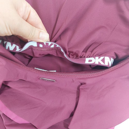 DKNY One Piece Swimsuit Dark Pink Frilled Swimming Costume Tummy Compression - Picture 17 of 20