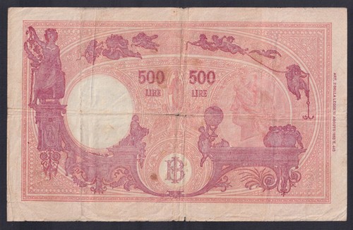 Banconota Italia 500 lire Grande "C" 1946 P.-70d BB-/VF- - Picture 2 of 2