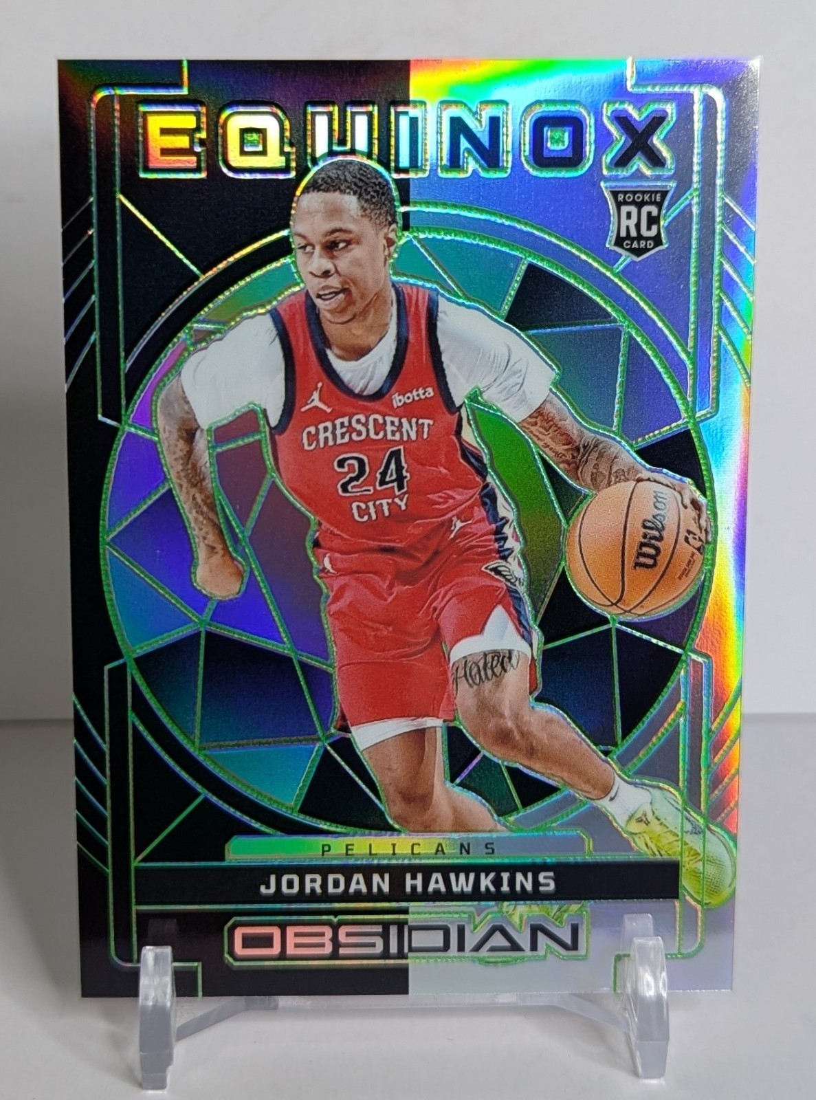 2023-24 Panini Obsidian Jordan Hawkins RC Equinox #6 Electric Etch Green /25!
