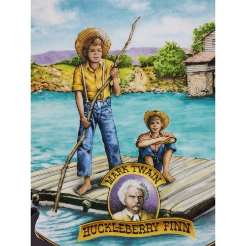 Huckleberry Finn Wall Decor Plate American Classics 9 1/4" Porcelain Year 1983 - Picture 2 of 11