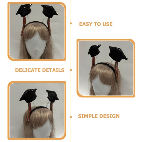 Doctor Hat Headband Grad Elements Graduation Bachelor's Hair Hoop - Picture 5 of 12