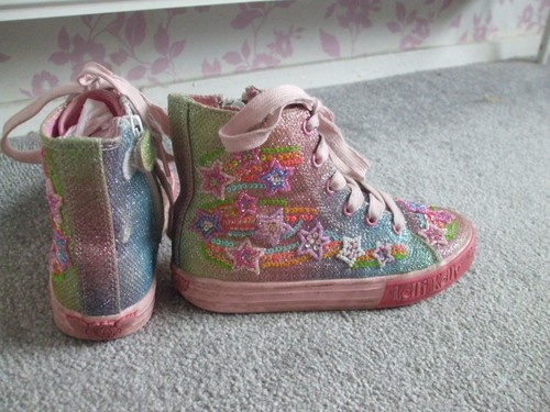 LELLI KELLY GIRLS BEADED SEQUIN SHINY HI TOP BOOTS SHOES TRAINERS SZ 11½ UK /30 - Picture 2 of 16