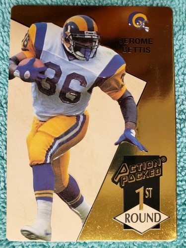 1993 ACTION PACK JEROME BETTIS 1ST ROUND DRAFT #172 LOS ANGELES RAMS ROOKIE RC - Bild 2 von 4