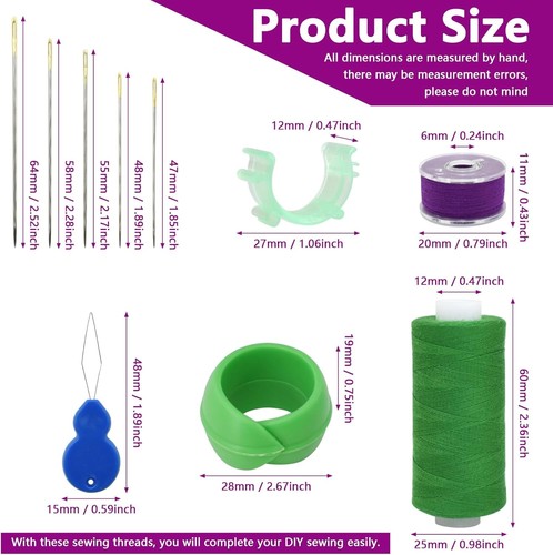 BDS HOME 50pcs 25 Colors Sewing Thread Set with Matching Bobbins Spool - Picture 2 of 7