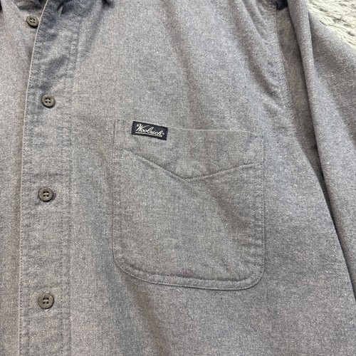 Camisa Woolrich Para Hombres Grande Gris Deportista Gamuza Franela Trabajo Cabina Campamento Y2K - Imagen 2 de 4