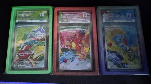 First Partner Illustration Series 1 Kanto Starters Gen 1 ACE 10 SEQUENTIAL SET