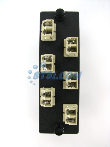 Panel de fibra Panduit FAP6WEIDLC con 6 adaptadores dúplex multimodo 62,5 marfil ~ STSI - Imagen 4 de 4