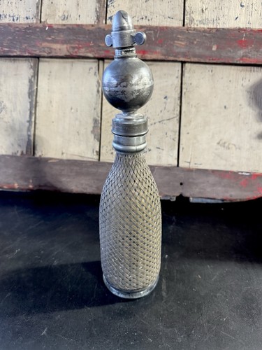 RARE ANTIQUE 1890'S MARQUE DEPOSEE FRENCH SILVER SODA SELTZER BOTTLE - Picture 5 of 13