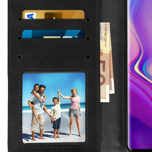 Housse pour Samsung Galaxy S10 Etui Folio Porte-cartes Fonction Support - Noir - Photo 5 sur 6