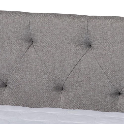 Baxton Studio Haylie Queen Size Light Grey Upholstered Daybed with Trundle - Picture 8 of 12