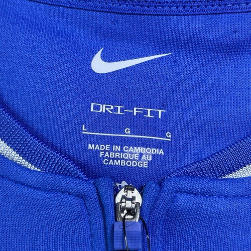 Nike Football Coaches 1/2 Zip Long Sleeve Mens Size Large Blue Grey Dri Fit NEW - Picture 4 of 8