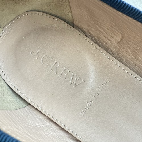 J Crew Blue Abstract Print Flats Shoes Sz 8.5 M Womens Made In Italy 70388 New - Picture 6 of 8