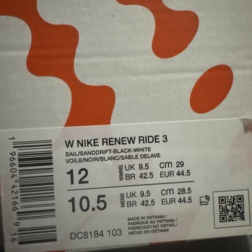 Nike Damengröße 12 Renew Ride 3 sportlich weiß/beige DC8184-103 Herrengröße 10,5 - Bild 7 von 7