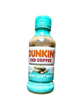 1 HTF Limited Edition Dunkin' Donuts Merry Mint Bark 13.7 FL OZ Iced Coffee 🩵
