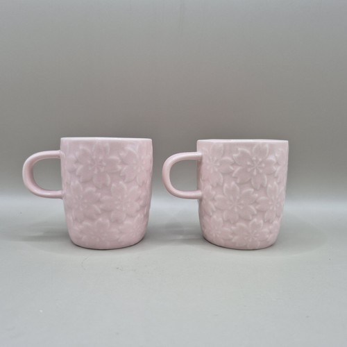 Starbucks 2 tazas de café espresso de cerámica con relieve de flor de cerezo rosa Demi Spring 2,5 OZ - Imagen 4 de 9