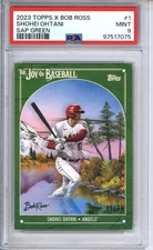 2023 Topps X Bob Ross #1 Shohei Ohtani Green #73 /75 parallel ssp PSA 9