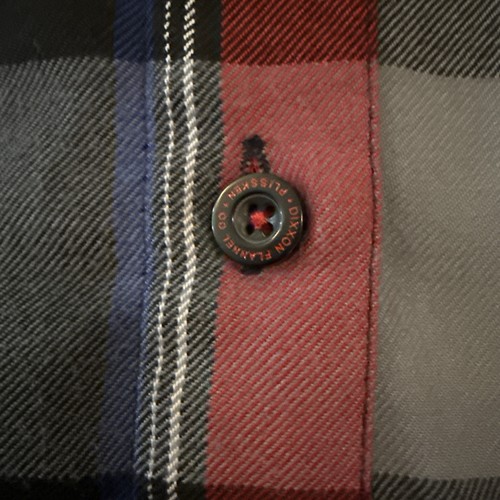 Camisa de franela plisada Dixxon para mujer 2X botones rojos a cuadros poliéster manga larga - Imagen 4 de 15