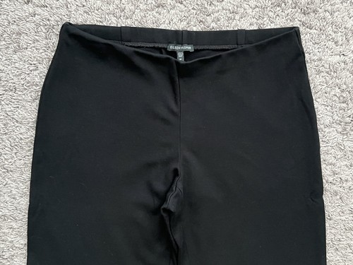 Eileen Fisher Pants Pull-On Black Stretch Knit Straight Ponte Womens Size Medium - Picture 2 of 19