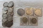 US silver coins, Silver eagle, Morgan silver dollar, 31 liberty half dollars