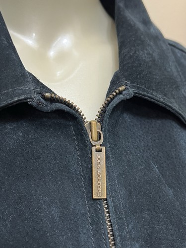 John Ashford Black Suede Leather Padded Jacket Zip Up Men's Size L - Picture 4 of 13