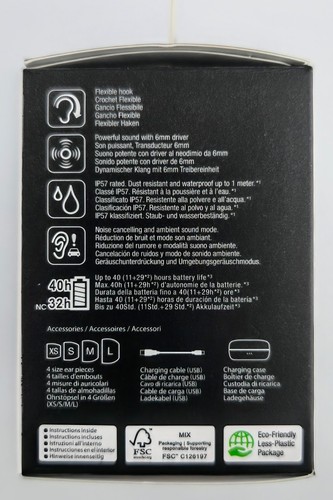 Serie JVC Fitness - True Wireless/Cancelación de ruido + ¡Más! MODELO: HA-EC75T Negro - Imagen 9 de 9