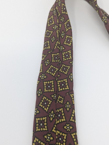 Christian Dior Designer Red/Black/Yellow Tie Made in USA 100% Silk 55.5" x 3.25" - Picture 10 of 21