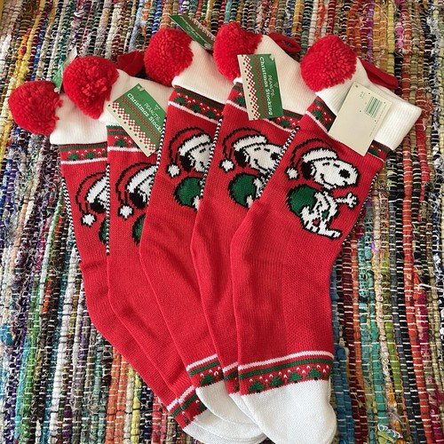 Hallmark Ambassador SNOOPY rote Strick Weihnachtsstrümpfe Vintage Peanuts - Bild 6 von 6