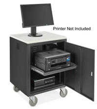 Uline Mobile AV Cabinet H-7549 Steel Locking Media Storage Cart 23" x 25" x 35"