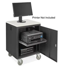 Uline Mobile AV Cabinet H-7549 Steel Locking Media Storage Cart