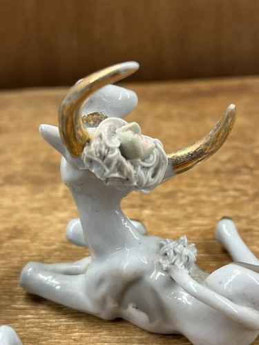 Enesco Bull Gals Blue Spaghetti Hair Tail w/ Gold Hooves, Lashes + Horns 1950’s - Picture 5 of 10