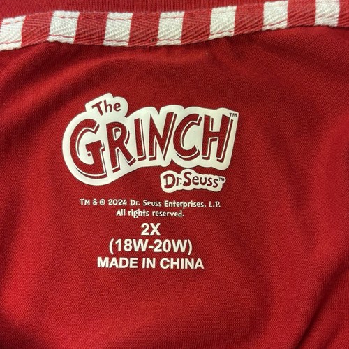 Grinch Pyjama Oberteil Damen 2X rot Pullover Grafikdruck GO GRINCH OR GO HOME - Bild 6 von 7