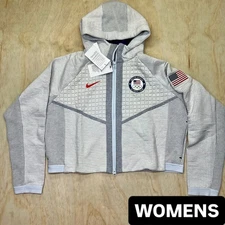 NEW MD Womens Nike Tech Fleece Full Zip Team USA Olympic Hoodie CT2582-043
